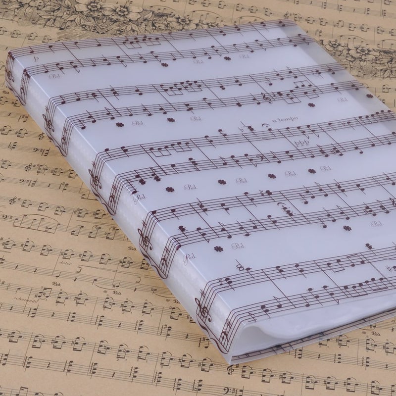 PUNK Music Sheet File Paper Storage Folder Documents Holder Blank Sheet Files Plastic A4 Size 40 Pockets (Music Sheet White) - Image 2
